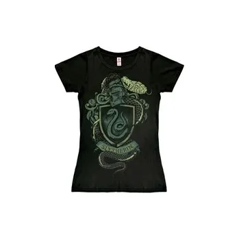 Pánské tričko Dámské tričko Harry Potter: Slytherin Logo (S) černé bavlna