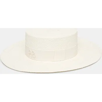 Klobouk Klobouk Ruslan Baginskiy Canotier Hat CNT035.STR.PRL.2CHA.WRB bílá 00X, vel. XS