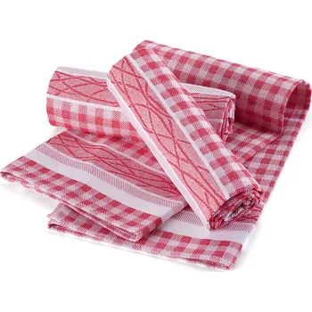 Utěrka Bavlněné žakárové utěrky červené 50 x 70 cm 3 ks