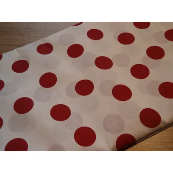 Pro útulný domov bavlněná látka BÍLÁ s vínovými puntíky 25 mm