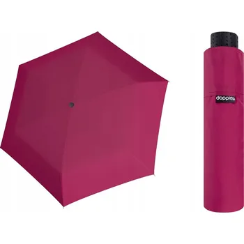 Deštník Doppler skládací manuální deštník s pouzdrem, růžový