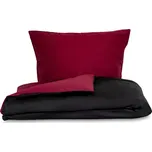 Kvalitex Saténové povlečení LUXURY COLLECTION vínové/černé Rozměr povlečení: 1+2, 220x200, 70x90cm