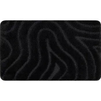 Koupelnová předložka KOUPELNOVÁ PŘEDLOŽKA 60x100 VLNY černá PROTISKLUZOVÁ MĚKKÁ #KPL263