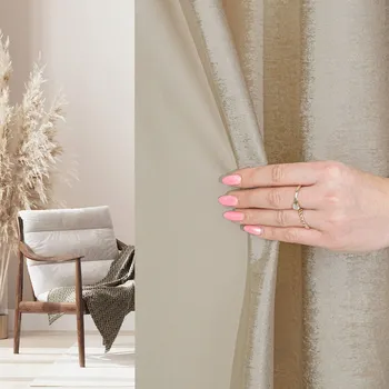 Obraz ZÁCLONY DO OBÝVÁKU POLOZATEMŇOVACÍ NA PÁSCE 140x175 KRÉMOVÉ ELEONORA