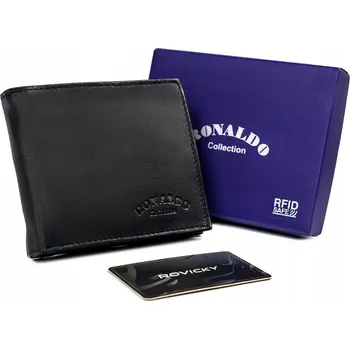 Peněženka Kožená peněženka RONALDO 0002-D BLACK černá
