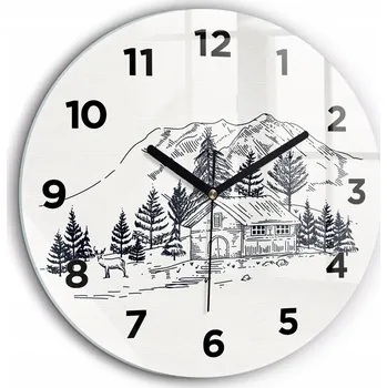 Hodiny Nástěnné hodiny Wallfluent bílé 60 cm