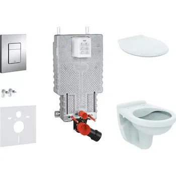 WC sada Grohe Uniset - Set předstěnové instalace, klozet Alpha se sedátkem, tlačítko Skate Cosmopolitan, chrom 38643SET-KR