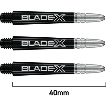 Příslušenství pro šipky Násadky Winmau Vecta Blade X Black/Silver Medium