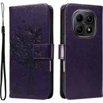 Pouzdro na mobilní telefon Trees knížkové pouzdro na Xiaomi Poco M8 5G/Redmi Note 15 5G/Note 15 4G - tmavěfialové
