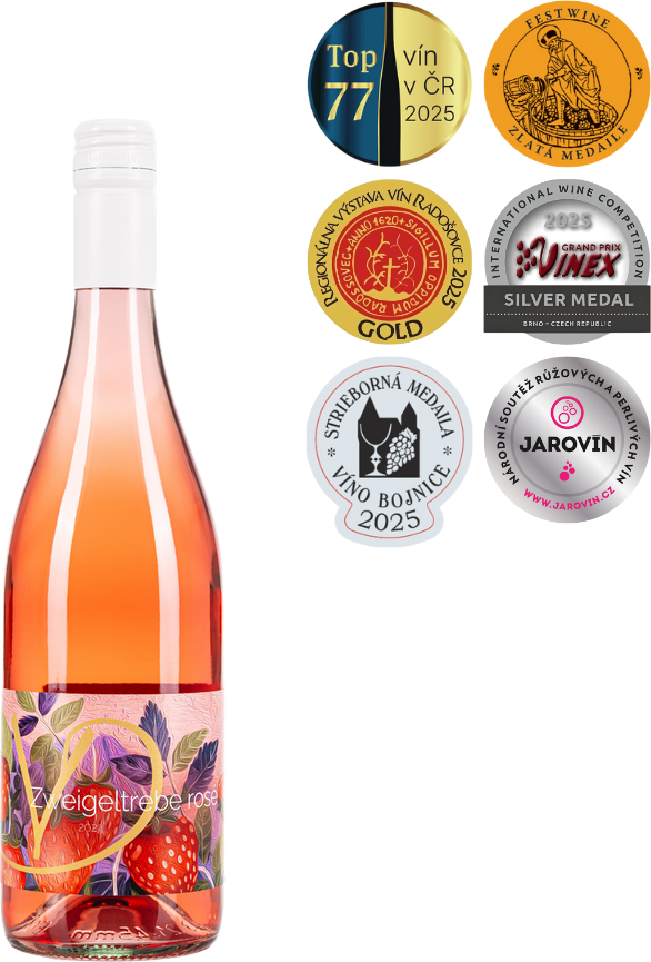 Víno Drábek Zweigeltrebe rosé 2025 polosuché růžové 0,75 l