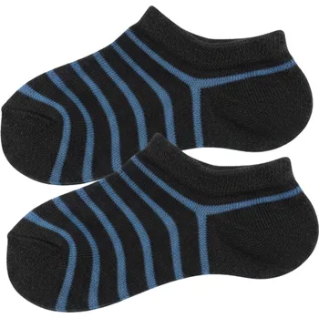 Dívčí oblečení Design Socks Kotníčkové ponožky - šedé s modrým proužkem