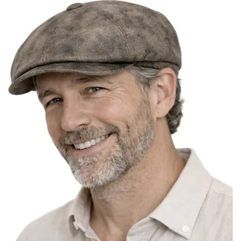 Čepice Pánská kožená bekovka - Fiebig Velikost: 59 cm (L)