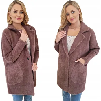 Dámský kabát Soprato dámský fialový kabát oversize bez kapuce velikost univerzální