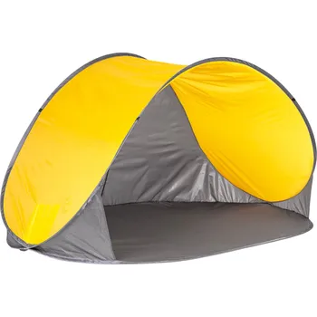 Plážový stan MultiGarden BT-004A Plážový stan PopUP do závětří 213 × 121 × 100 cm, žlutošedý