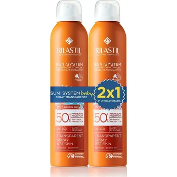 Opalování Sprej na opalování pro děti Rilastil Sun System Transparentní SPF 50+ 200 ml x 2
