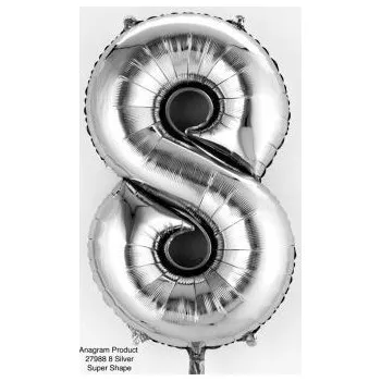 Balónek Balónek fóliový, číslice mini "8" 20x35 cm