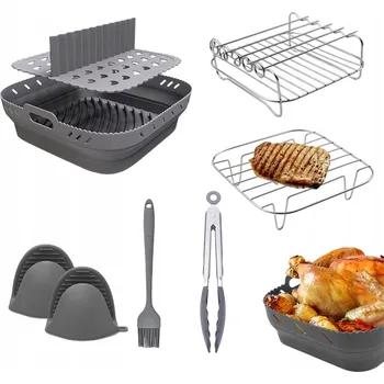 Vrták PŘÍSLUŠENSTVÍ PRO HORKOVZDUŠNÉ FRITÉZY (AIR FRYER) PRO PEČENÍ, SADA 8 ks