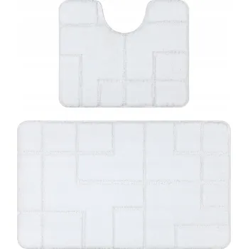 Koupelnová předložka KOUPELNOVÉ PŘEDLOŽKY 2ks 60x100 LINIE bílá PROTISKLUZOVÉ MĚKKÉ #KPL246