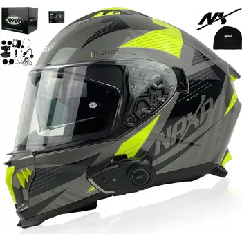 Helma na motorku Motocyklová přilba Naxa F31 vel. L šedo-žlutá