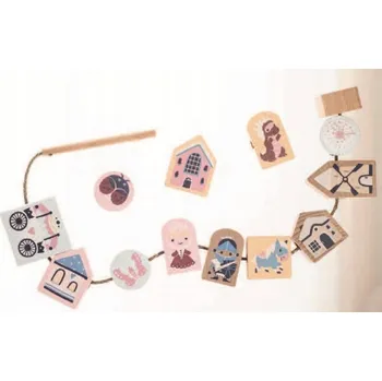 Dětské navlékací korálky Cubika Dřevěné navlékací korálky - pastelové princezny