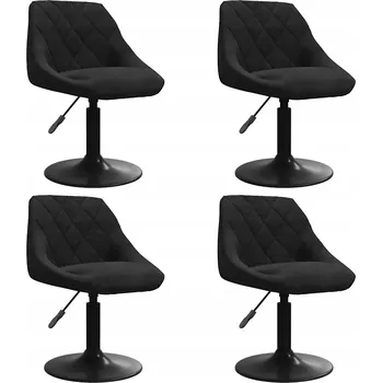 Jídelní židle Židle VidaXL samet (100% polyester) černá, 4 ks