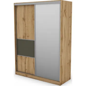 Šatní skříň Skříň eMeblast Šatní skříně s posuvnými dveřmi 170 x 230 x 64 cm bílá skříň se zrcadlem