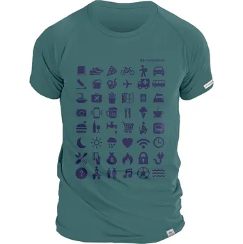 Pánské tričko Pánské tričko nanosilver TRAVEL - M - smaragdová - "mluvící triko" pro cestovatele