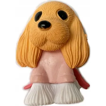 Figurka Figurka psa španěla, model s růžovou mašlička