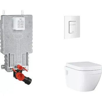 WC sada Grohe Uniset - Set předstěnové instalace, klozetu, sedátka SoftClose a tlačítka Skate Cosmopolitan, alpská bílá SANI15BB3109