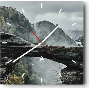 Hodiny Velké nástěnné hodiny 40x40 Krajina Skleněné hodiny Tiché