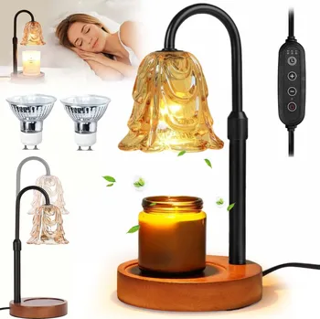 Lampička RETRO STOLNÍ LAMPA OHŘÍVAČ SVÍČEK S ČASOVAČEM, VYSOKÁ