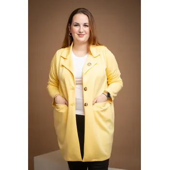 Dámský kabát Italy fashion Přechodový kabát WANTED Barva: Žlutá, Velikost: UNI: L-2XL