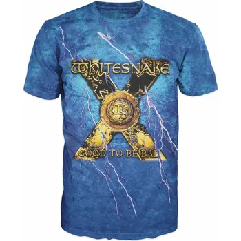 Pánské tričko rockove-tricko-Whitesnake-modrozlate velikost: 6XL - šířka 70 cm, délka 79 cm