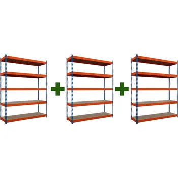 Dílenský regál Akční balíček regál série TITAN 216x140x40 5 polic nosnost 1500 kg - 3 ks
