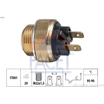 Ventilátor topení a klimatizace Teplotní spínač, větrák chladiče FACET 7.5020