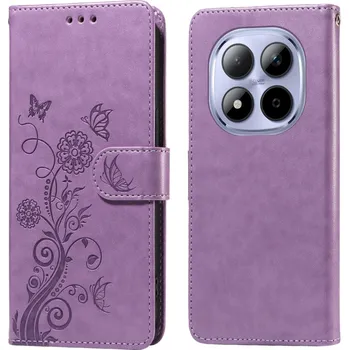 Pouzdro na mobilní telefon Flowery knížkové pouzdro na Xiaomi Redmi Note 15 Pro 4G - fialové