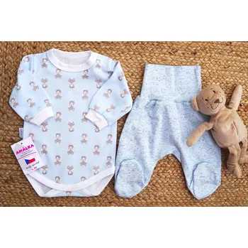 Kojenecká souprava AMÁLKA Bavlněná souprava pro miminko světle modrá, Malá Liška Velikost: 62