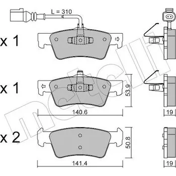 Brzdový systém Sada brzdových destiček, kotoučová brzda METELLI 22-0661-1