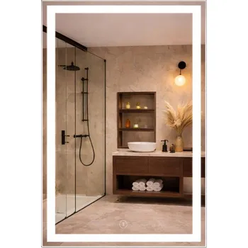 Zrcadlo ZRCADLO LED PODSVÍCENÉ 70x50 s DOTYKOVÝM SPÍNAČEM ZRCADLO OBDÉLNÍKOVÉ