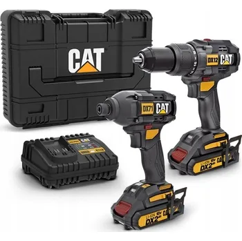 Vrtačka Sada elektrického nářadí DX12K CAT | 18 V | vrtačka a šroubovák | 2×2.0Ah |
