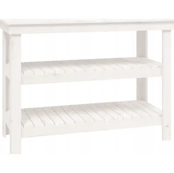 Psací stůl Pracovní stůl, bílý, 110,5x50x80 cm, masivní borovicové dřevo