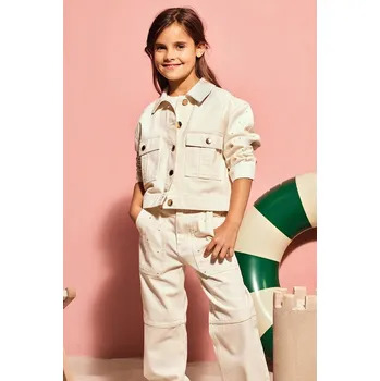 Dívčí bunda Dětská riflová bunda Michael Kors R30293.114.150 béžová 01X, vel. 138