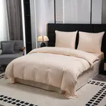 Hotelové povlečení z mikrovlákna JASMINE šampaň - proužek 2 cm Rozměr povlečení: 2 ks 70 x 90 cm | 200 x 220 cm