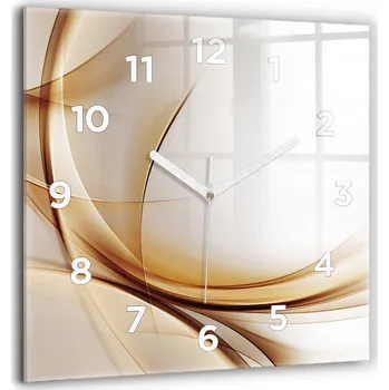 Hodiny Velké Skleněné Hodiny s potiskem Moderní Nástěnné Zlatá abstrakce