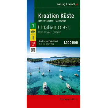 Chorvatské pobřeží, silniční a turistická mapa 1: