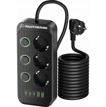 Napájecí kabel Zásuvková lišta Pantherise se 3 výstupy