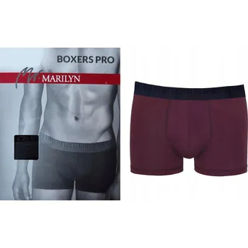MARILYN Klasické pánské boxerky BOXERS PRO ČERVENÉ BURGUNDY XXL