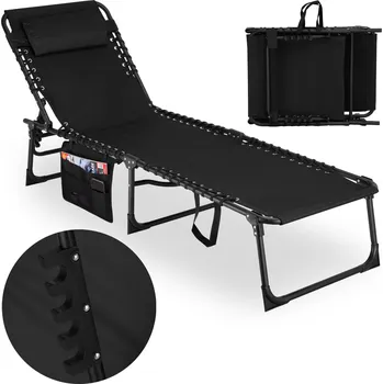 Zahradní lehátko Skládací zahradní lehátko Fenix černé
