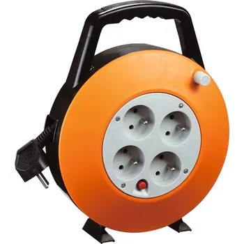 Prodlužovací kabel STREND PRO 213031 Prodlužovací kabel na bubnu, 7,5m, 4 zás., 3x1,5mm, černý