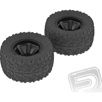 ARRMA "dboots" Copperhead MT, černe chrom disky, nalepené (2 ks.)